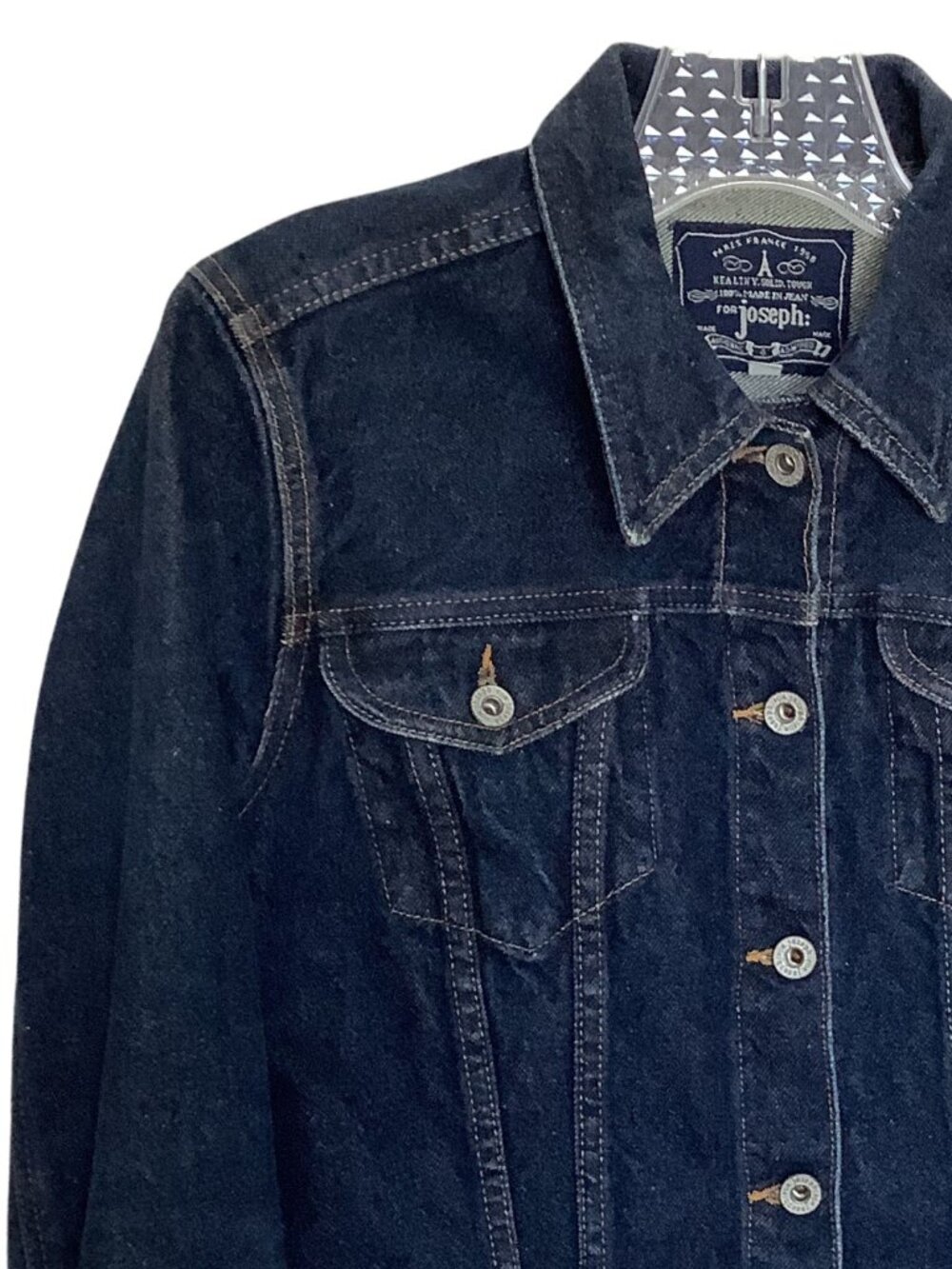 For Joseph Jeans Jacket Y2K Dark Denim Trucker Style